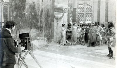 Actors from the Academie and Comedie Francaise filming the Retour d